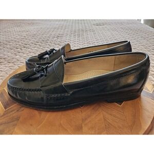 Cole Haan City Men's Super Prime Black Italian Loafers Tassels, Size 10 1/2D